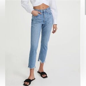 AGOLDE Riley High Rise Straight Crop in Haven 24